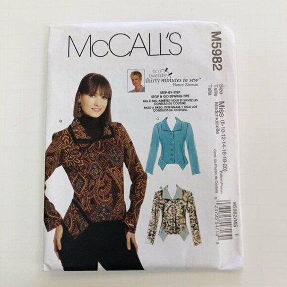 McCalls Sewing Pattern M5982 Misses Unlined Jackets Size 8-20 - Picture 1 of 2